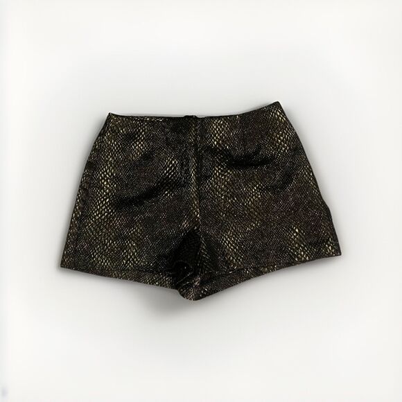 Jack Metallic Snakeskin Size 4 High-Waisted Shorts Edgy Clubwear Statement Piece - Picture 1 of 5